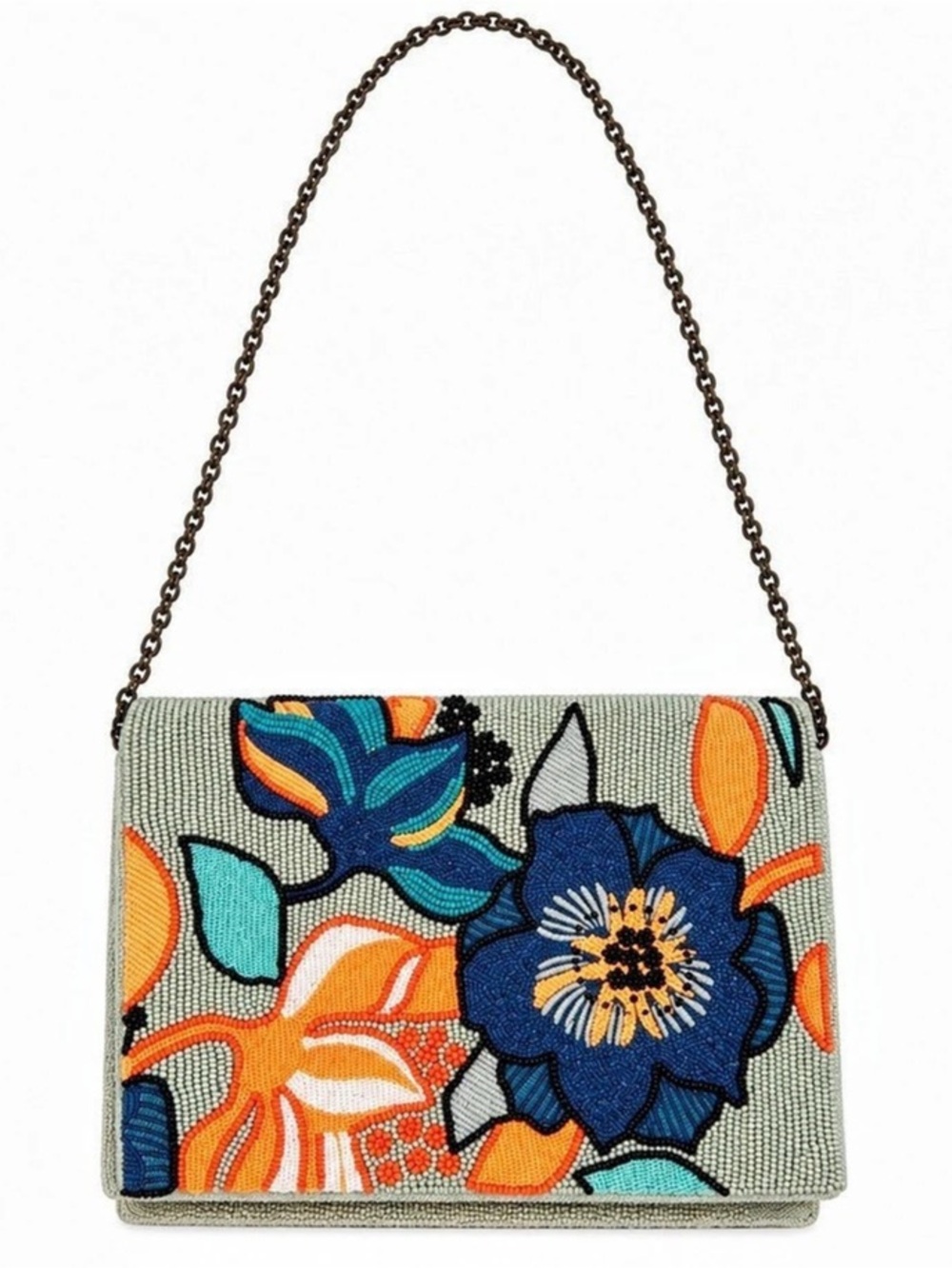 Parfois Floral Beaded Shoulder Bag / Clutch